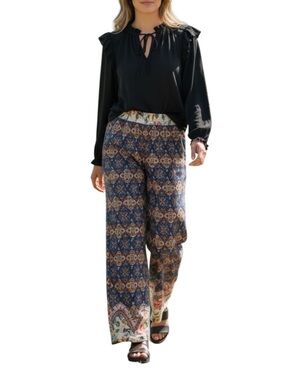 Umgee Large Multicolor Wide Leg Pants
